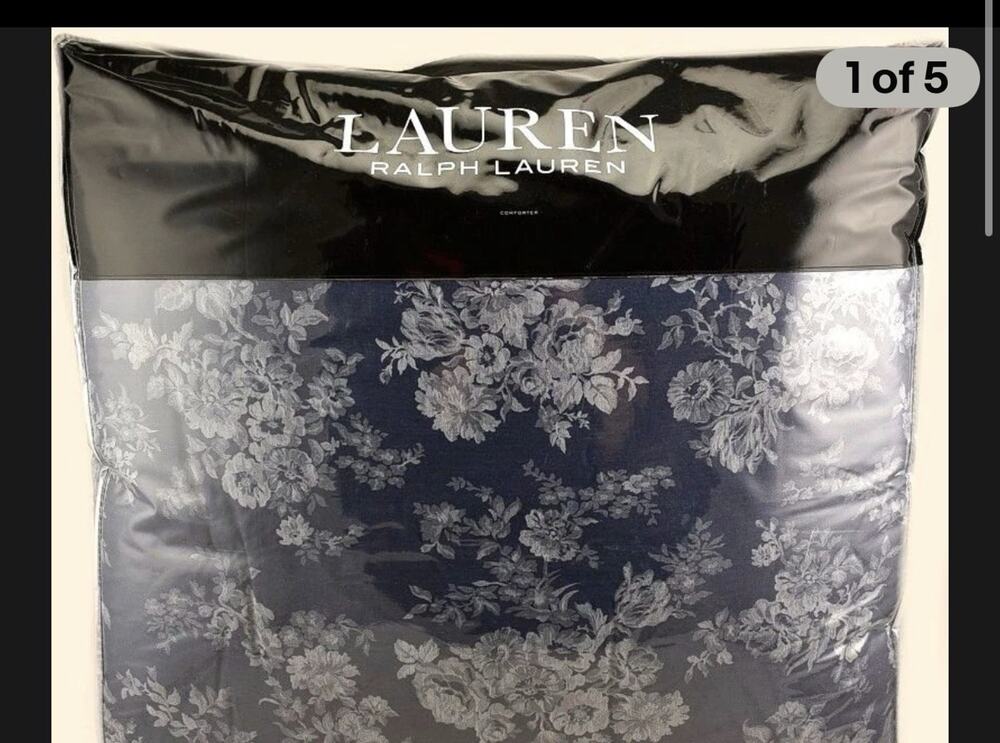 Ralph Lauren Mya Cotton FULL / QUEEN Comforter & Shams Navy